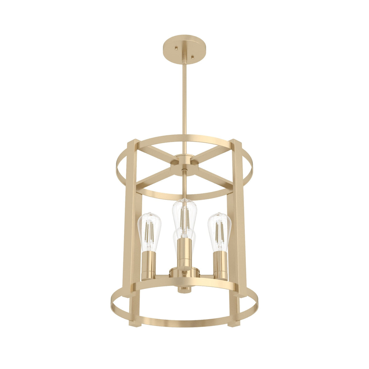 Hunter Astwood 4-Light Matte Gold Modern/Contemporary Led Bare Bulb Chandelier