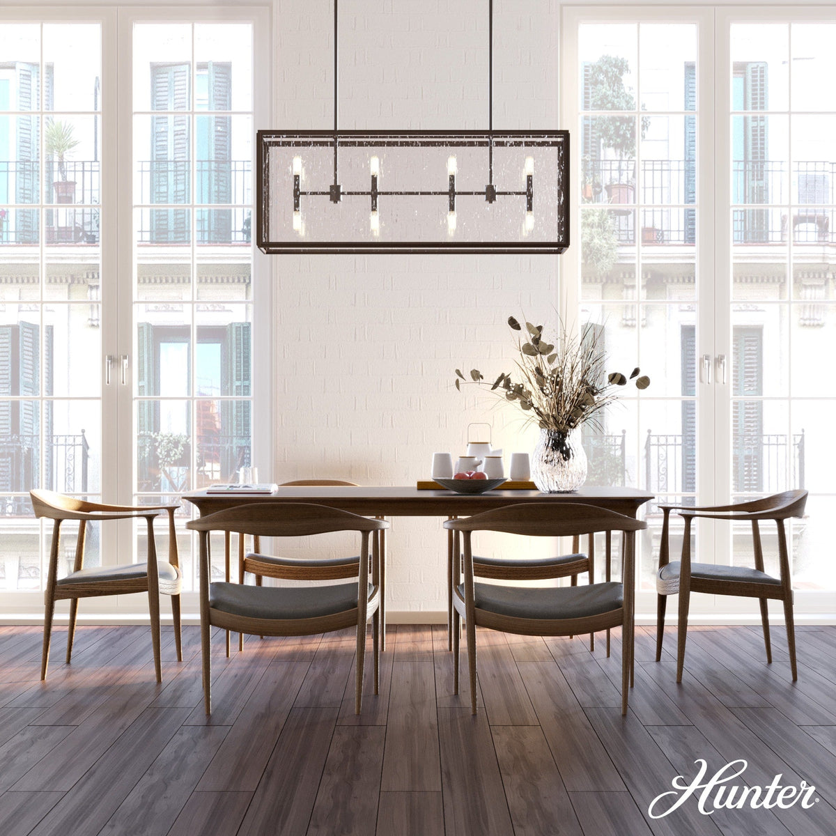 Hunter Felippe 8-Light Matte Copper Modern/Contemporary Led Chandelier
