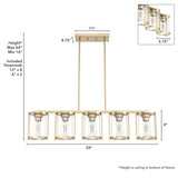 Hunter Astwood 5-Light Satin Gold Glam Led Chandelier