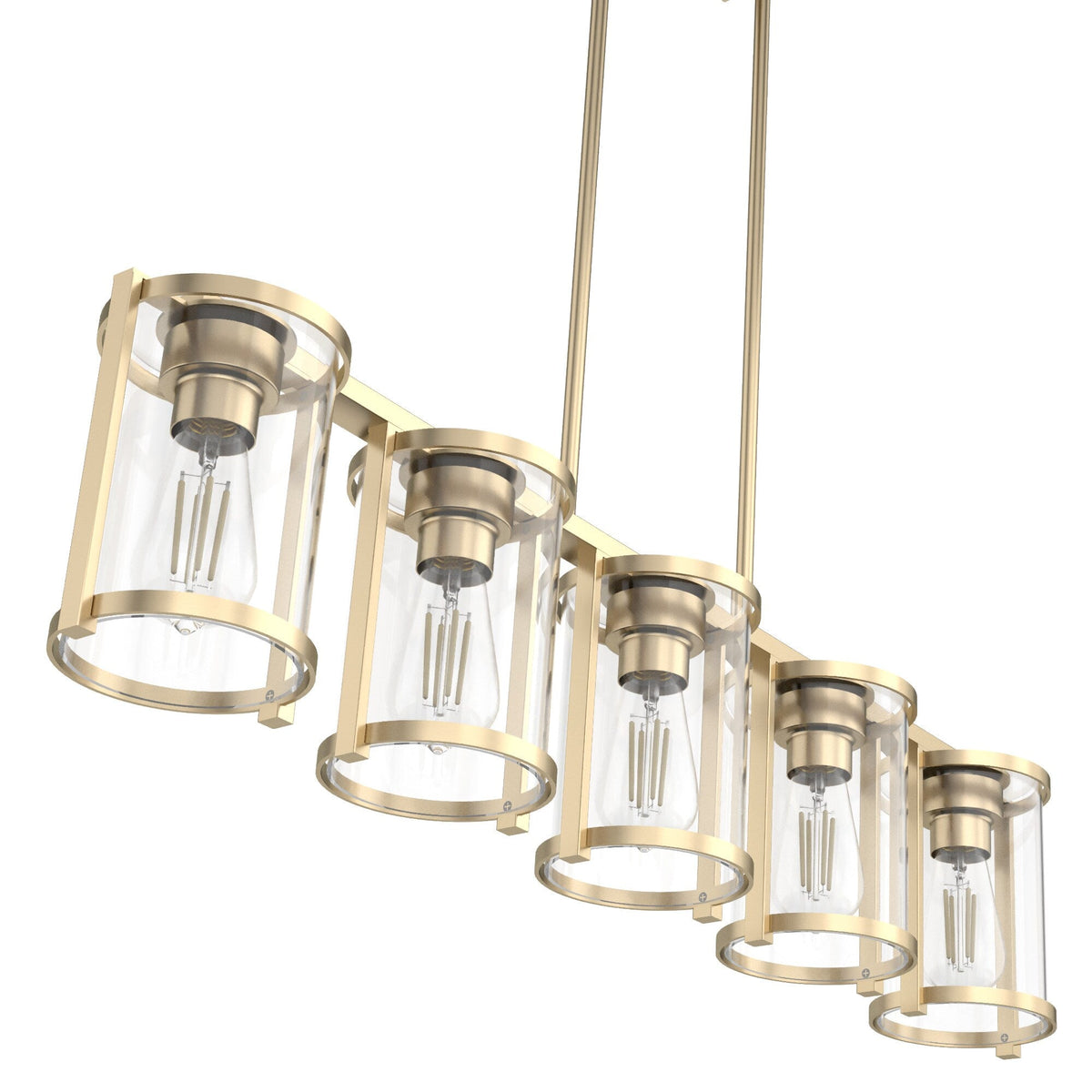 Hunter Astwood 5-Light Satin Gold Glam Led Chandelier
