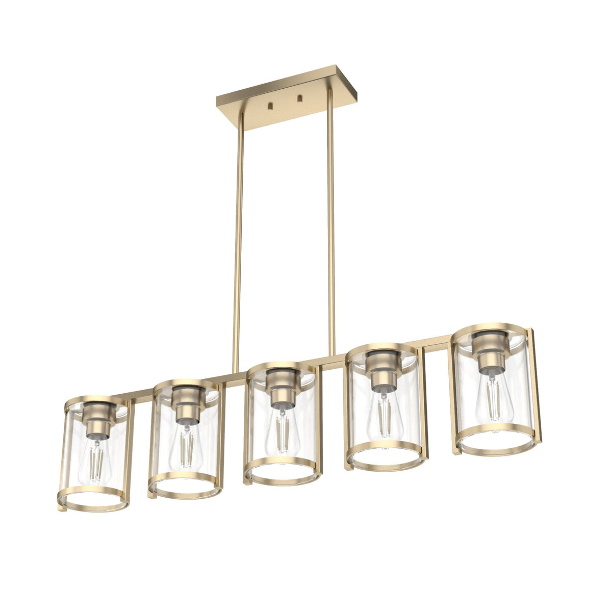 Hunter Astwood 5-Light Satin Gold Glam Led Chandelier