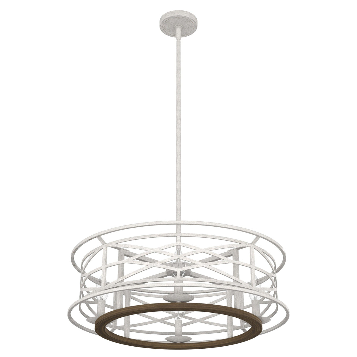 Hunter Langwood 4-Light Matte White Transitional Led Bare Bulb Chandelier