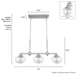 Hunter Saddle Creek 3-Light Brushed Nickel Transitional Led Chandelier