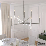 Hunter Sunjai 9-Light Brushed Nickel Modern/Contemporary Led Bare Bulb Chandelier