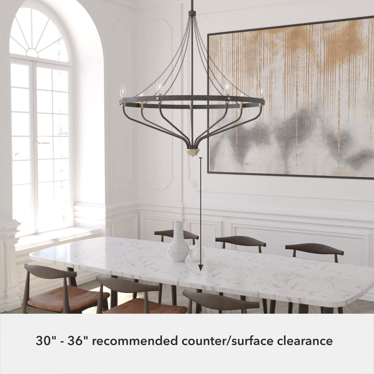 Hunter Merlin 7-Light Satin Brown Industrial Led Chandelier