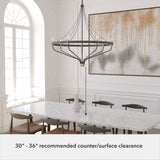 Hunter Merlin 7-Light Satin Brown Industrial Led Chandelier