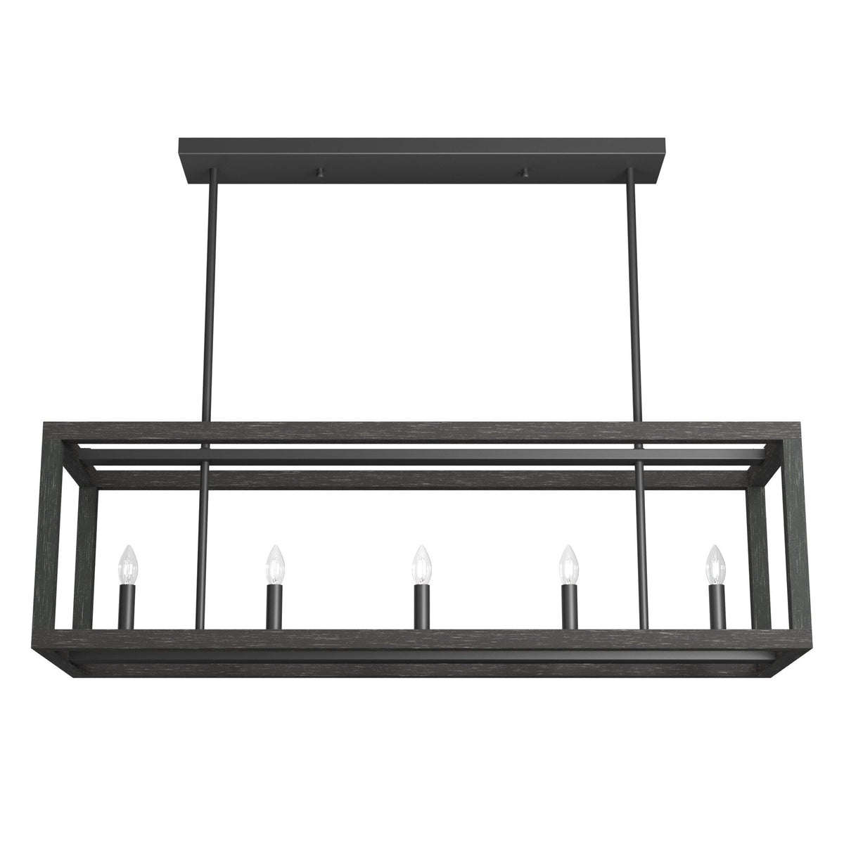 Hunter Squire Manor 5-Light Matte Black Modern/Contemporary Led Chandelier