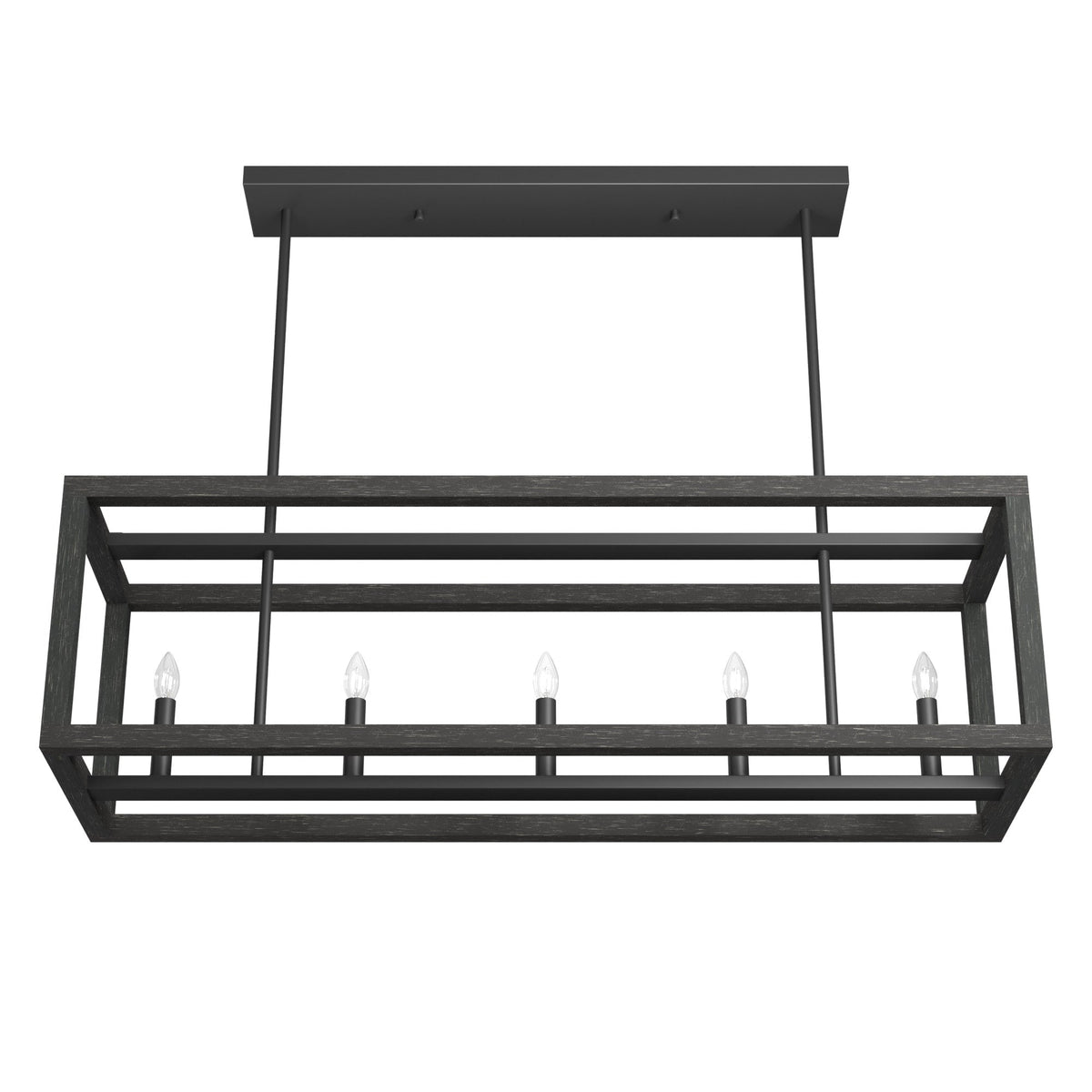 Hunter Squire Manor 5-Light Matte Black Modern/Contemporary Led Chandelier