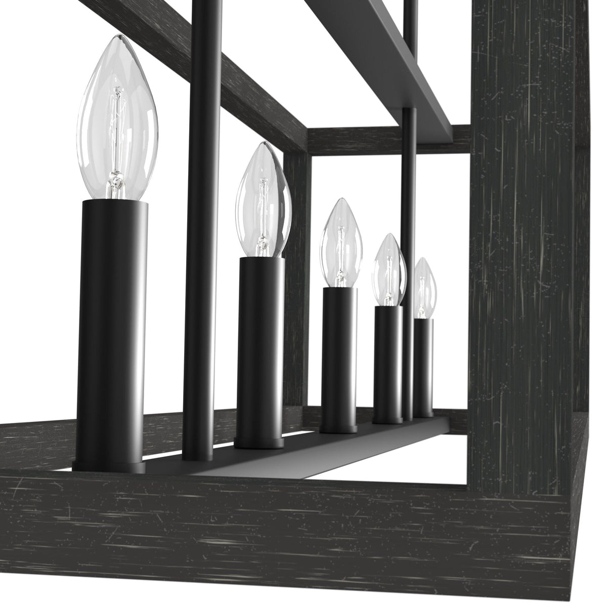 Hunter Squire Manor 5-Light Matte Black Modern/Contemporary Led Chandelier