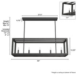 Hunter Squire Manor 5-Light Matte Black Modern/Contemporary Led Chandelier