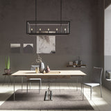 Hunter Squire Manor 5-Light Matte Black Modern/Contemporary Led Chandelier