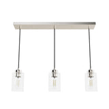 Hunter Hartland 3-Light Brushed Nickel Transitional Globe LED Large Hanging