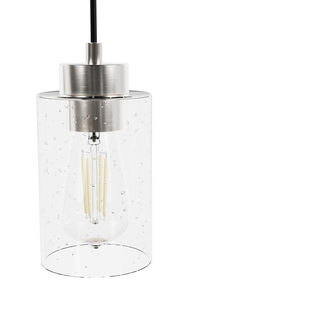 Hunter Hartland 3-Light Brushed Nickel Transitional Globe LED Large Hanging