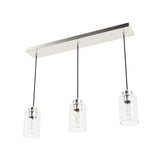 Hunter Hartland 3-Light Brushed Nickel Transitional Globe LED Large Hanging