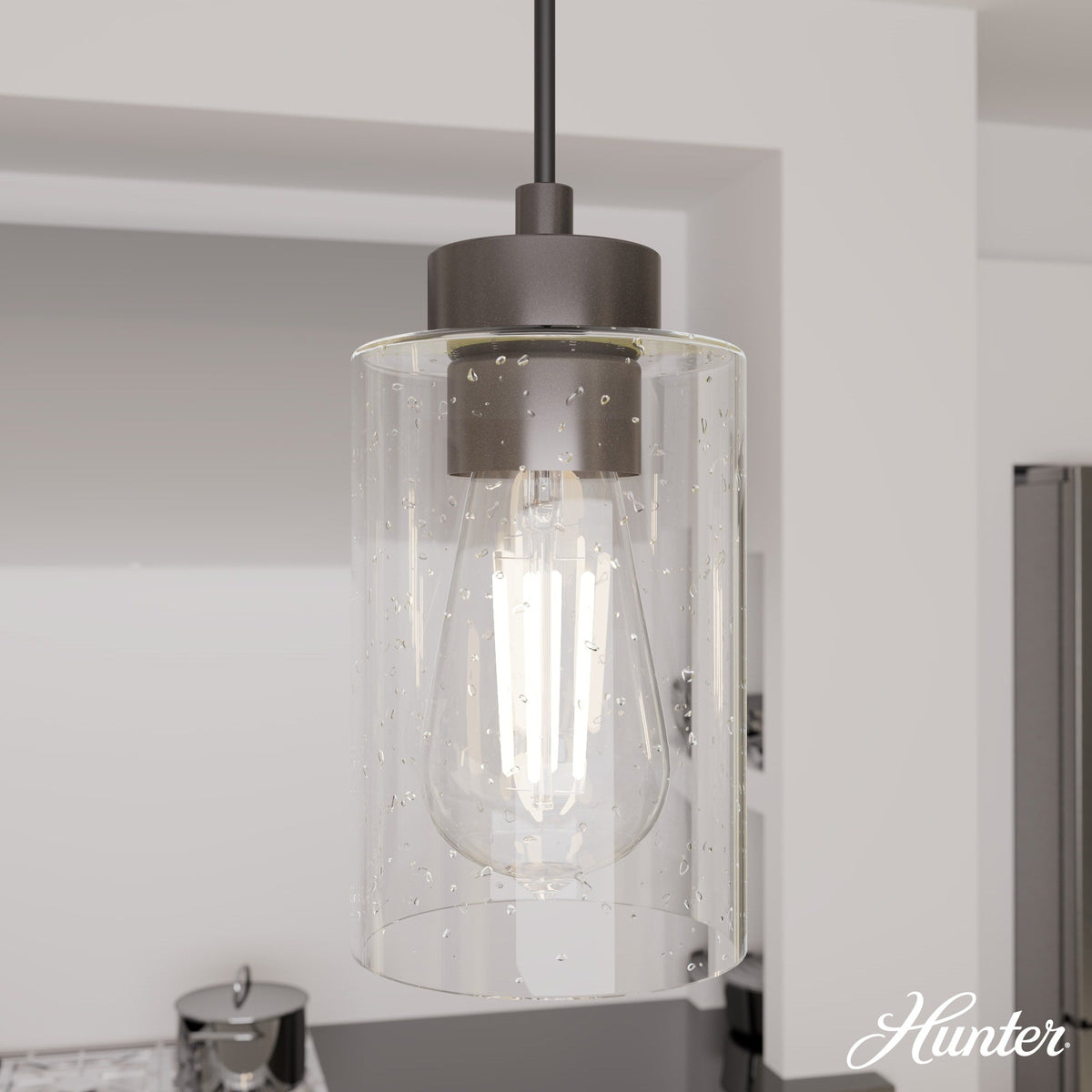 Hunter Hartland 3-Light Noble Bronze Transitional Globe LED Large Hanging