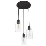 Hunter Lochemeade 3-Light Noble Bronze Modern/Contemporary Seeded Glass Tiered LED Small Hanging