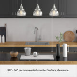 Hunter Cypress Grove 3-Light Brushed Nickel Transitional Clear Glass Linear LED Mini Hanging