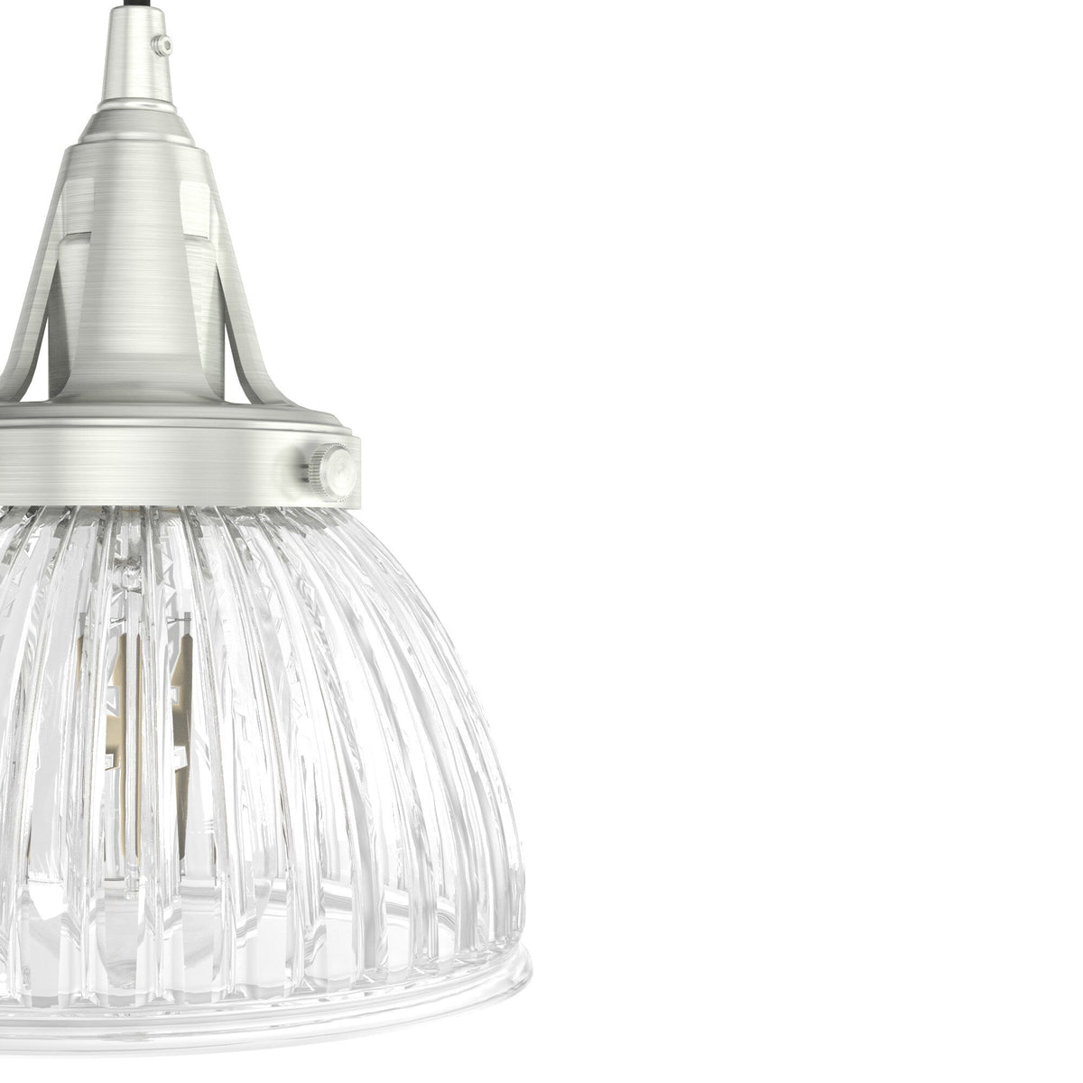 Hunter Cypress Grove 3-Light Brushed Nickel Transitional Clear Glass Linear LED Mini Hanging
