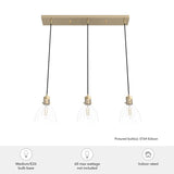 Hunter Van Nuys 3-Light Alturas Gold Transitional Clear Glass Linear LED Mini Hanging