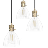 Hunter Van Nuys 3-Light Alturas Gold Transitional Clear Glass Tiered LED Mini Hanging