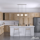 Hunter Saddle Creek 3-Light Brushed Nickel Transitional Opal Glass Linear LED Large Hanging