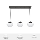 Hunter Saddle Creek 3-Light Noble Bronze Transitional Opal Glass Linear LED Large Hanging