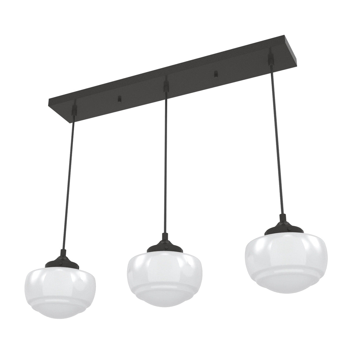 Hunter Saddle Creek 3-Light Noble Bronze Transitional Opal Glass Linear LED Large Hanging
