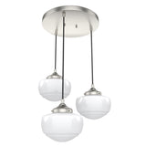 Hunter Saddle Creek 3-Light Brushed Nickel Transitional Opal Glass LED Small Hanging