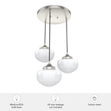 Hunter Saddle Creek 3-Light Brushed Nickel Transitional Opal Glass LED Small Hanging