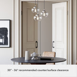 Hunter Saddle Creek 3-Light Brushed Nickel Transitional Seeded Glass LED Small Hanging
