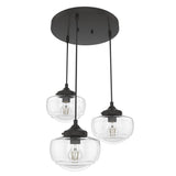 Hunter Saddle Creek 3-Light Noble Bronze Transitional Seeded Glass LED Small Hanging