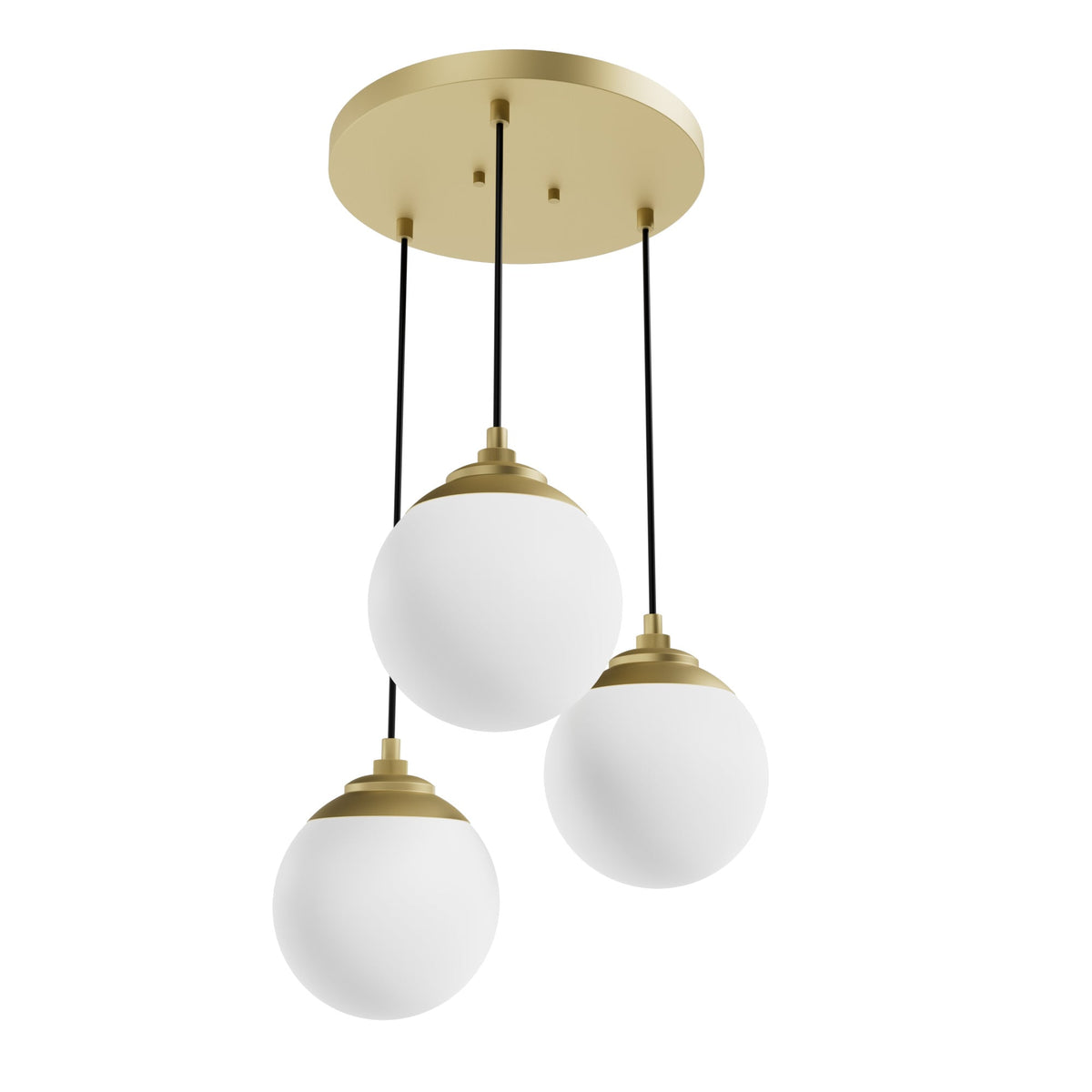Hunter Hepburn 3-Light Painted Modern Brass Mid-century Globe LED Mini Hanging