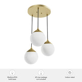Hunter Hepburn 3-Light Painted Modern Brass Mid-century Globe LED Mini Hanging