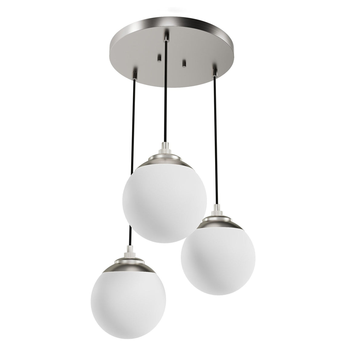 Hunter Hepburn 3-Light Brushed Nickel Mid-century Globe LED Mini Hanging