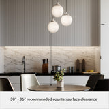 Hunter Hepburn 3-Light Brushed Nickel Mid-century Globe LED Mini Hanging