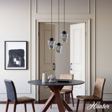 Hunter Vidria 3-Light Matte Black Modern/Contemporary Tinted Glass Tiered LED Small Hanging