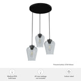 Hunter Vidria 3-Light Matte Black Modern/Contemporary Tinted Glass Tiered LED Small Hanging