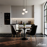 Hunter Hepburn 3-Light Matte Black Mid-century Globe LED Mini Hanging