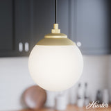 Hunter Hepburn 3-Light Painted Modern Brass Mid-century Globe LED Large Hanging
