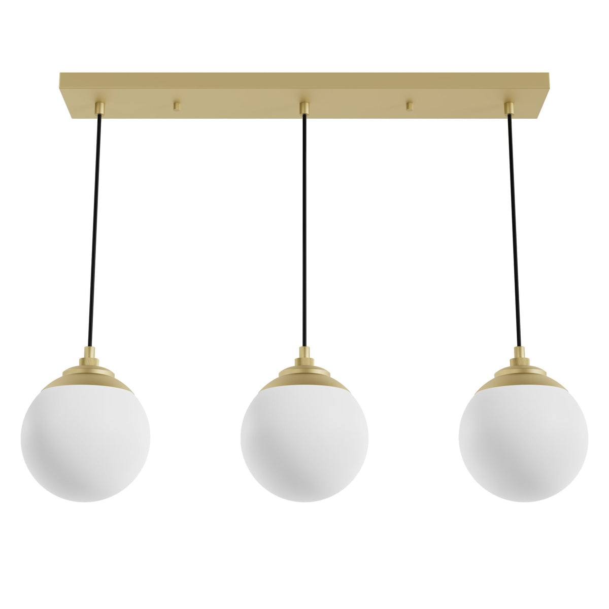 Hunter Hepburn 3-Light Painted Modern Brass Mid-century Globe LED Large Hanging