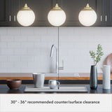 Hunter Hepburn 3-Light Painted Modern Brass Mid-century Globe LED Large Hanging