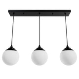 Hunter Hepburn 3-Light Matte Black Glam Globe LED Large Hanging