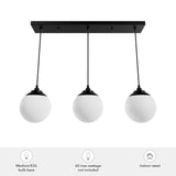 Hunter Hepburn 3-Light Matte Black Glam Globe LED Large Hanging