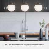 Hunter Hepburn 3-Light Matte Black Glam Globe LED Large Hanging