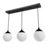 Hunter Hepburn 3-Light Matte Black Glam Globe LED Large Hanging