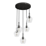 Hunter Maple Park 5-Light Noble Bronze Transitional Clear Glass LED Small Hanging