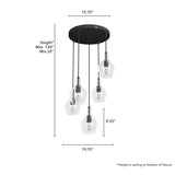 Hunter Maple Park 5-Light Noble Bronze Transitional Clear Glass LED Small Hanging