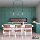 Hunter Maple Park 3-Light Brushed Nickel Transitional Clear Glass Linear LED Large Hanging