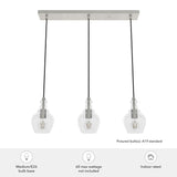 Hunter Maple Park 3-Light Brushed Nickel Transitional Clear Glass Linear LED Large Hanging