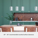 Hunter Astwood 3-Light Polished Nickel Modern/Contemporary Clear Glass Linear LED Large Hanging Chandelier